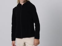 Black Thick Soft Textured Standard Fit Embroidered Fleece Girls' Sweatshirt - 75152