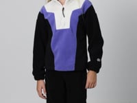 Black Thick Soft Textured Oversize Embroidered Fleece Girl's Sweatshirt - 75153
