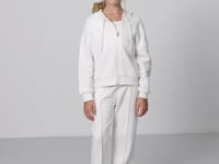 Light Beige Cotton Fleece-Lined Soft Textured Standard Fit Embroidered Girls' Tracksuit Set - 75161