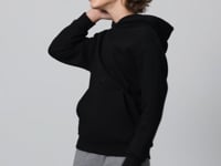 Black Cotton Thick Fleece-Lined Soft Textured Standard Fit Printed Boys' Sweatshirt - 11215