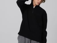 Black Thick Soft Textured Standard Fit Embroidered Fleece Boys' Sweatshirt - 11221