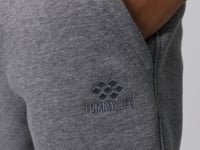 Grey Melange Cotton Thick Fleece-Lined Soft Textured Standard Fit Embroidered Boys' Tracksuit Bottom - 11224