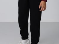 Black Cotton Thick Fleece-Lined Soft Textured Standard Fit Printed Boys' Tracksuit Bottom - 11225