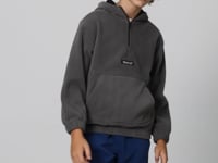 Dark Grey Thick Soft Textured Standard Fit Embroidered Fleece Boys' Sweatshirt - 11230