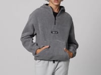 Grey Melange Thick Soft Textured Standard Fit Embroidered Fleece Boys' Sweatshirt - 11230