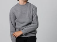 Grey Melange Cotton Thick Fleece-Lined Soft Textured Standard Fit Embroidered Boys' Sweatshirt - 11232