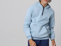 Light Blue Cotton Thick Fleece-Lined Soft Textured Standard Fit Embroidered Boys' Sweatshirt - 11244