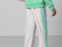 Ecru Slit Detailed Pocket Wide Leg Girls' Tracksuit Bottom - 75141
