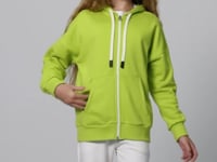 Lime Green Cotton Fleece-Lined Soft Textured Standard Fit Embroidered Girl's Sweatshirt - 75149