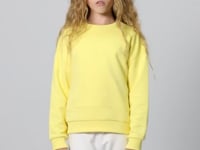 Yellow Cotton Fleece-Lined Soft Textured Oversize Embroidered Girls' Sweatshirt - 75150