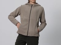 Dark Beige Thick Soft Textured Standard Fit Embroidered Fleece Girls' Sweatshirt - 75152