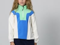 Ecru Thick Soft Textured Oversize Embroidered Fleece Girls' Sweatshirt - 75153