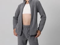 Grey Melange Thick Soft Textured Standard Fit Embroidered Fleece Girls' Sweatshirt - 75154