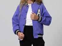 Plato Thick Soft Textured Standard Fit Embroidered Fleece Girls' College Jacket - 75156