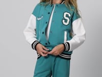 Cotton Fluffy Lined Soft Textured Standard Fit Embroidered Girls' College Jacket - 75163