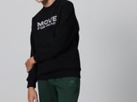 Black Cotton Thick Fleece-Lined Soft Textured Standard Fit Printed Boys' Sweatshirt - 11216