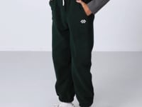 Pine Green Thick Soft Textured Standard Fit Embroidered Fleece Boys' Tracksuit Bottom - 11220