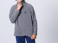 Grey Melange Thick Soft Textured Standard Fit Embroidered Fleece Boys' Sweatshirt - 11221