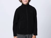 Black Thick Soft Textured Standard Fit Embroidered Fleece Boys' Sweatshirt - 11223