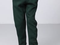 Forest Green Cotton Thick Fleece-Lined Soft Texture Standard Fit Embroidered Boys' Tracksuit Bottom - 11224