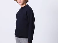 Navy Blue Cotton Thick Fleece-Lined Soft Texture Standard Fit Embroidered Boys' Sweatshirt - 11232