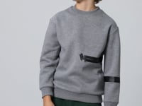 Grey Melange Cotton Thick Fleece-Lined Soft Textured Standard Fit Printed Boys' Sweatshirt - 11238