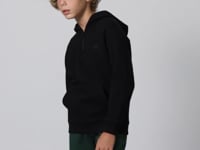 Black Cotton Thick Fleece-Lined Soft Textured Standard Fit Embroidered Boys' Sweatshirt - 11244