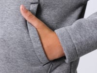Grey Melange Cotton Thick Fleece-Lined Soft Textured Standard Fit Embroidered Boys' Sweatshirt - 11245