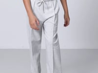 Ice Melange Striped No Sew Detailed Wide Leg Girls' Tracksuit Bottom -75144