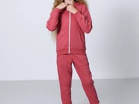 Wild Rose Cotton Fleece-Lined Soft Textured Standard Fit Embroidered Girls' Tracksuit Set - 75148