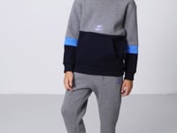Grey Melange Cotton Thick Fleece-Lined Soft Textured Standard Fit Embroidered Boys' Tracksuit Set - 11255