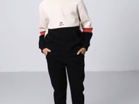 Black-White Cotton Thick Fleece-Lined Soft Textured Standard Fit Embroidered Boys' Tracksuit Set - 11255