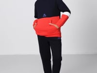 Navy Blue Cotton Thick Fleece-Lined Soft Textured Standard Fit Embroidered Boys' Tracksuit Set - 11255