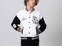 Beige Cotton Thick Fleece-Lined Soft Textured Standard Fit Embroidered Boys' College Jacket - 11258