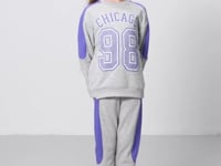 Grey Melange Cotton Fleece-Lined Soft Textured Standard Fit Printed Girls' Tracksuit Set - 75170