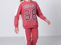 Wild Rose Cotton Fleece-Lined Soft Texture Standard Fit Printed Girls' Tracksuit Set - 75170