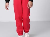 Viva Red Cotton Fleece-Lined Soft Textured Standard Fit Embroidered Girls' Tracksuit Bottom - 75158