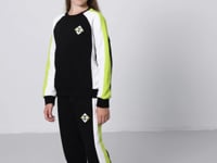 Black Cotton Fleece-Lined Soft Textured Standard Fit Printed Girls' Tracksuit Set - 75165