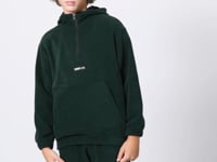 Pine Green Thick Soft Textured Standard Fit Embroidered Fleece Boys' Sweatshirt - 11230