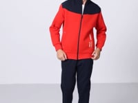 Fiesta-Navy Blue Cotton Thick Inner Fleece Soft Textured Standard Fit Embroidered Boys' Tracksuit Set - 11240