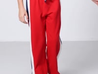 Open Red Slit Detailed Pocket Wide Leg Girls' Tracksuit Bottom - 75141