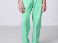 Light Green Pocketed Front Seam Detailed Wide Leg Girls' Tracksuit Bottom -75144