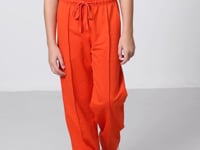Orange Pocket Front Seam Detailed Wide Leg Girls' Tracksuit Bottom -75144