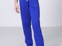 Night Blue Cotton Fleece-Lined Soft Textured Standard Fit Embroidered Girls' Tracksuit Bottom - 75158