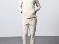 Thick Soft Textured High Collar Oversize Embroidered Fleece Women's Tracksuit Set -95339