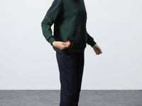 Forest Green-Navy Blue Compact Cotton Thick Smooth Textured Hooded Oversize Fit Women's Tracksuit Set - 95343