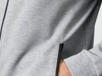 Grey Melange-Black Textured Surface Standard Fit Embroidered Men's Tracksuit Set - 85248