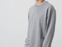 Grey Melange Cotton Soft Textured Standard Fit Basic Men's Sweatshirt - 88363