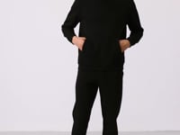 David Black Hooded Men's Tracksuit Set - 85192