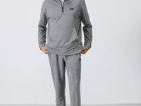 Herbert Grey Melange Collar Tracksuit Set - 85233